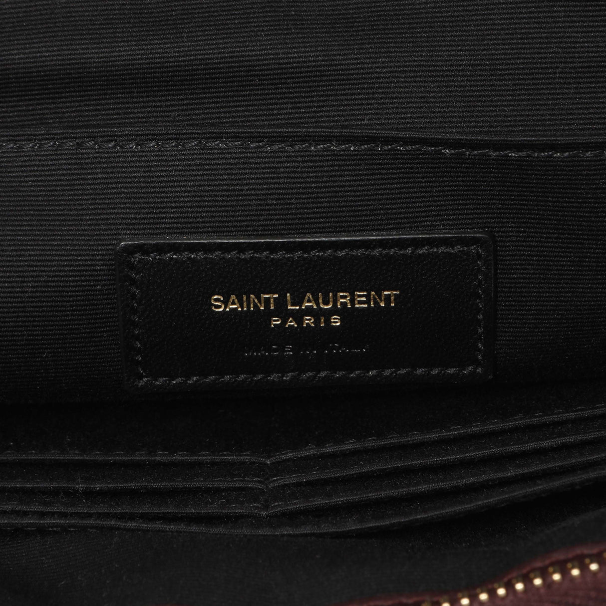 Saint Laurent Burgundy Calfskin Matelasse Chevron Monogram Document Holder Handbags Saint Laurent