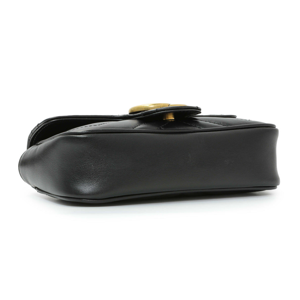 Gucci Black Calfskin Matelasse Super Mini GG Marmont Handbags Gucci