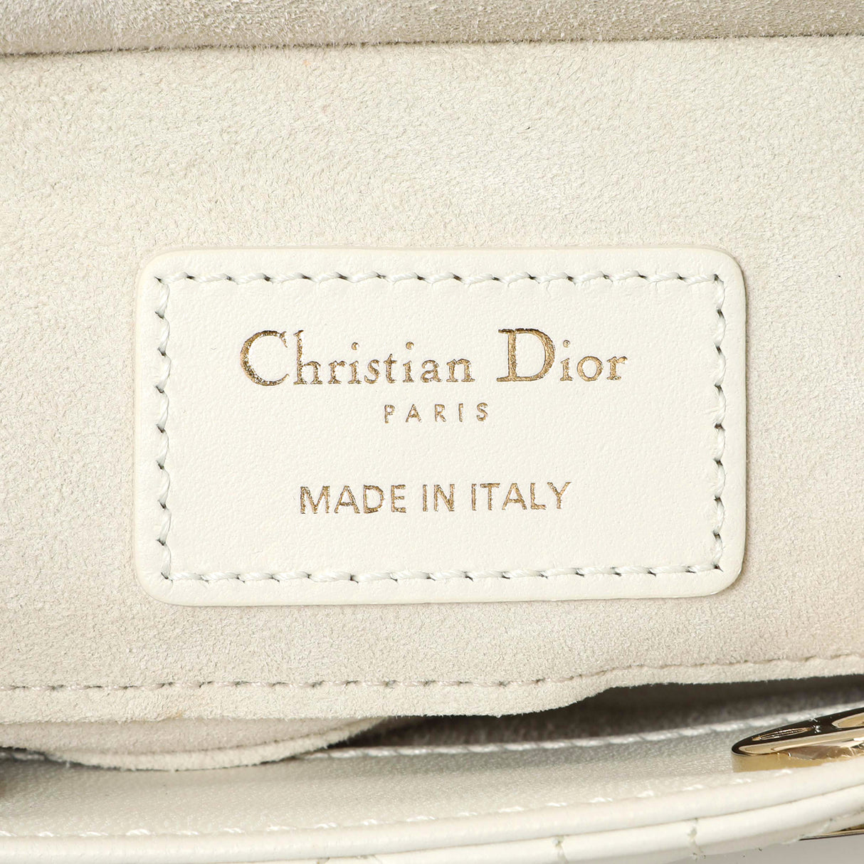 Christian Dior White Lambskin Cannage Small Lady D-Joy Handbags Christian Dior