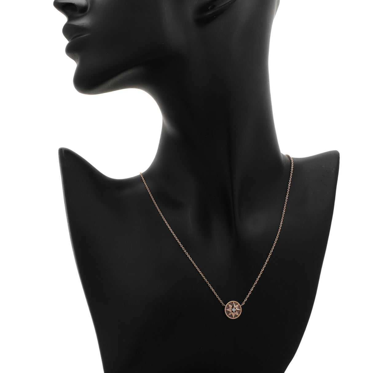 Christian Dior 18K Rose Gold Diamond Pink Opal Rose des Vents Necklace Designer Jewellery Christian Dior