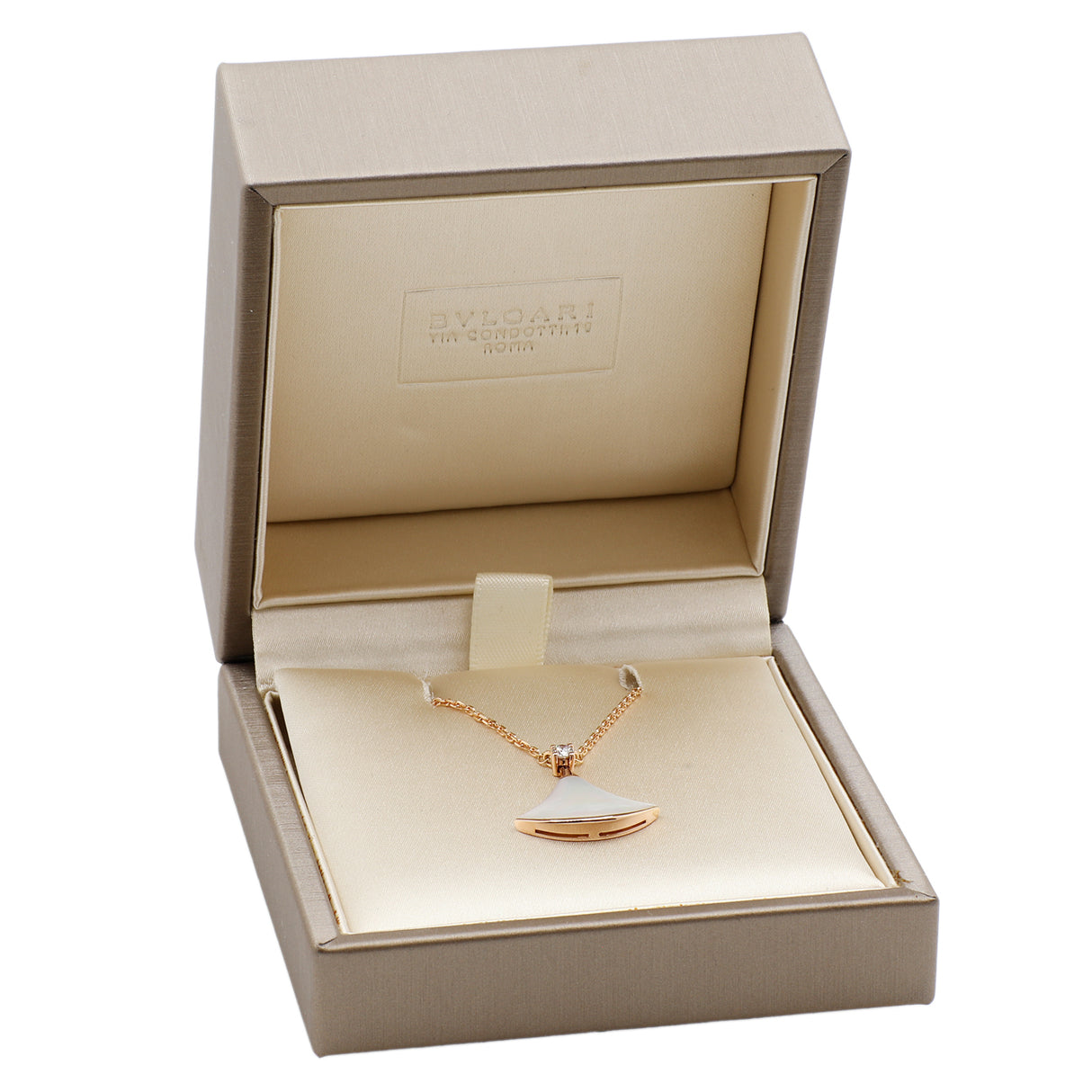 Bulgari 18K Rose Gold Mother of Pearl Divas' Dream Pendant Designer Jewellery Bulgari