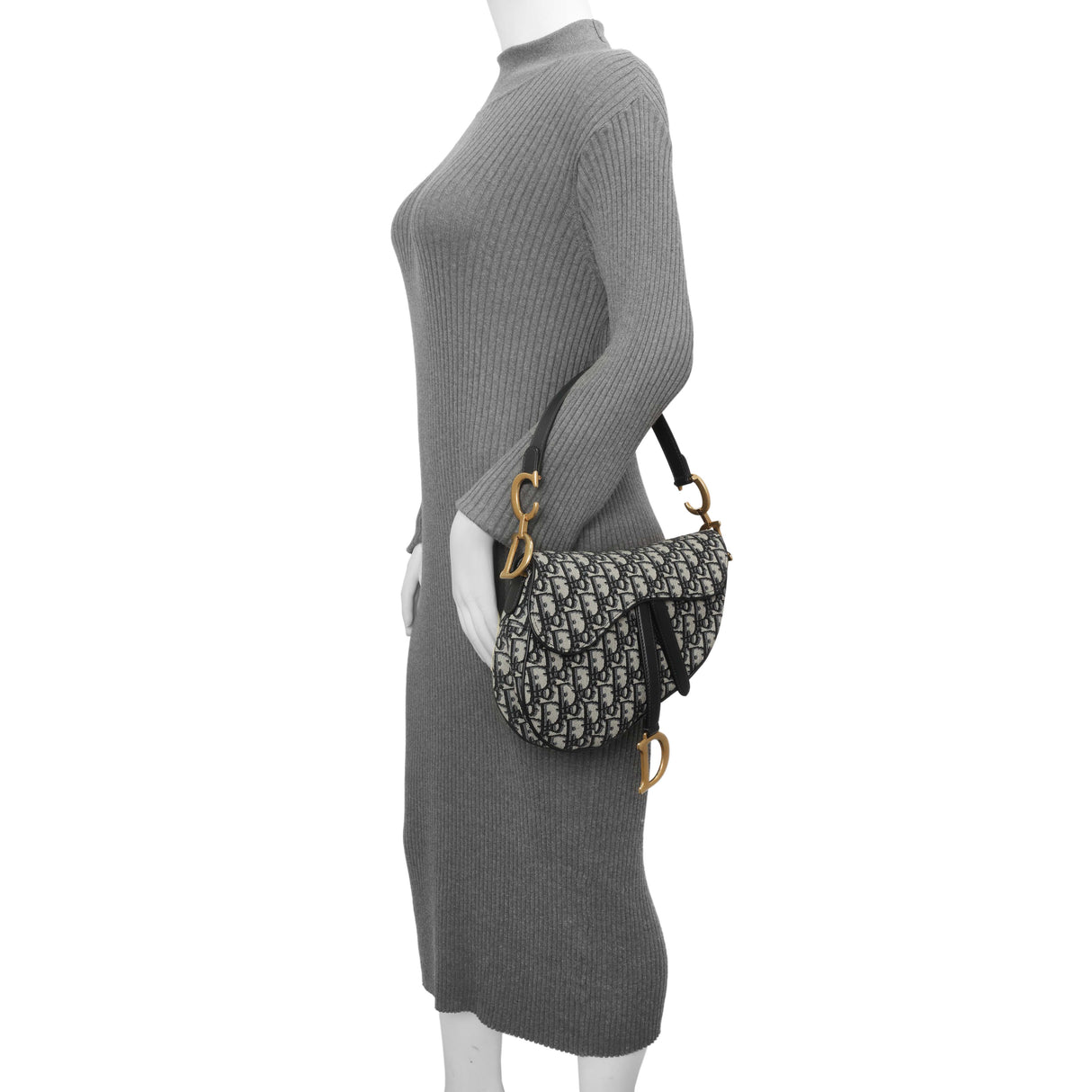 Christian Dior Blue Oblique Saddle Bag Handbags Christian Dior