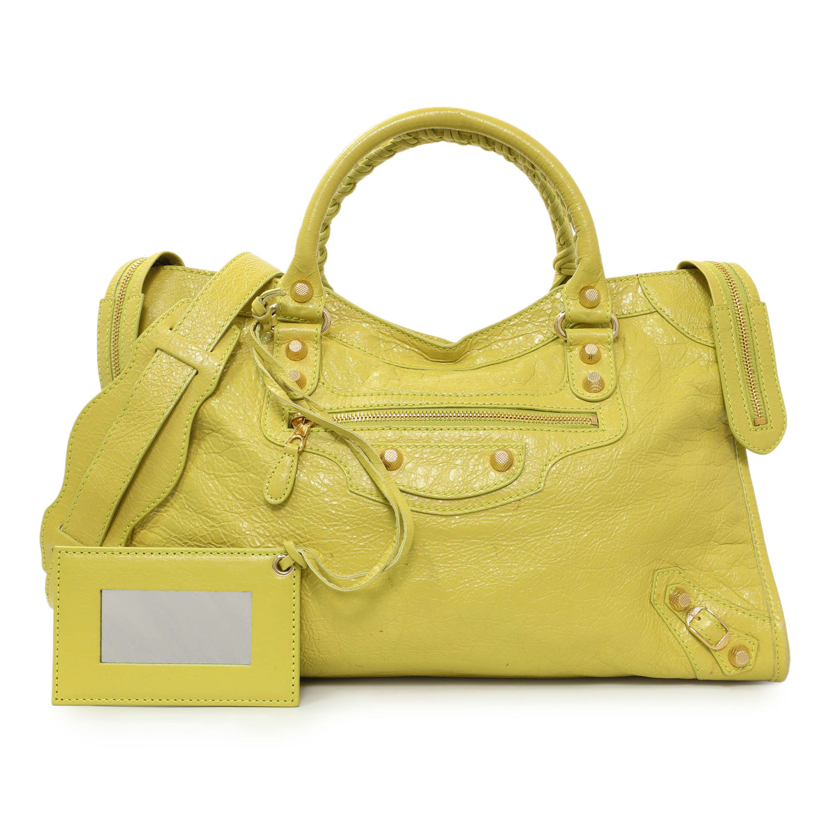 Balenciaga Lime Agneau Giant 12 Hardware City Handbags Balenciaga