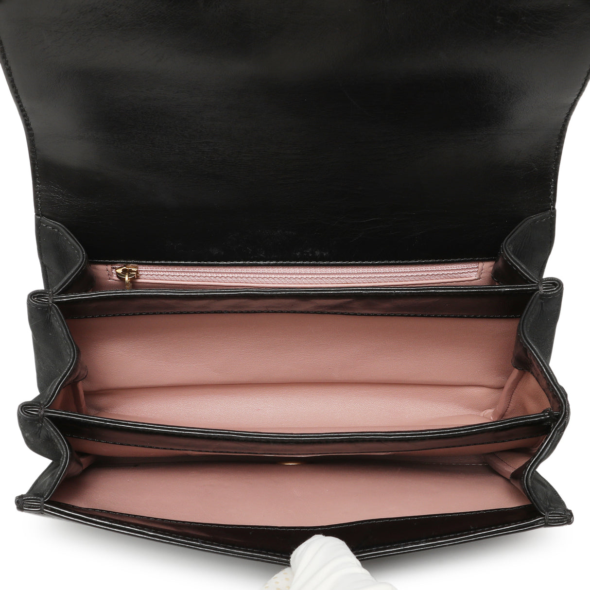 Chanel Black Calfskin Quilted Small Straight Lined Flap Handbags Chanel