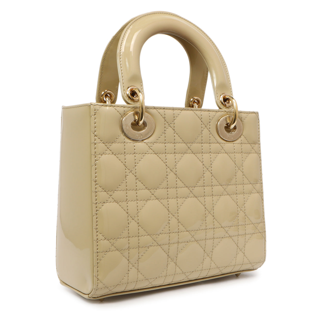 Christian Dior Beige Patent Cannage Small Lady Dior Christian Dior