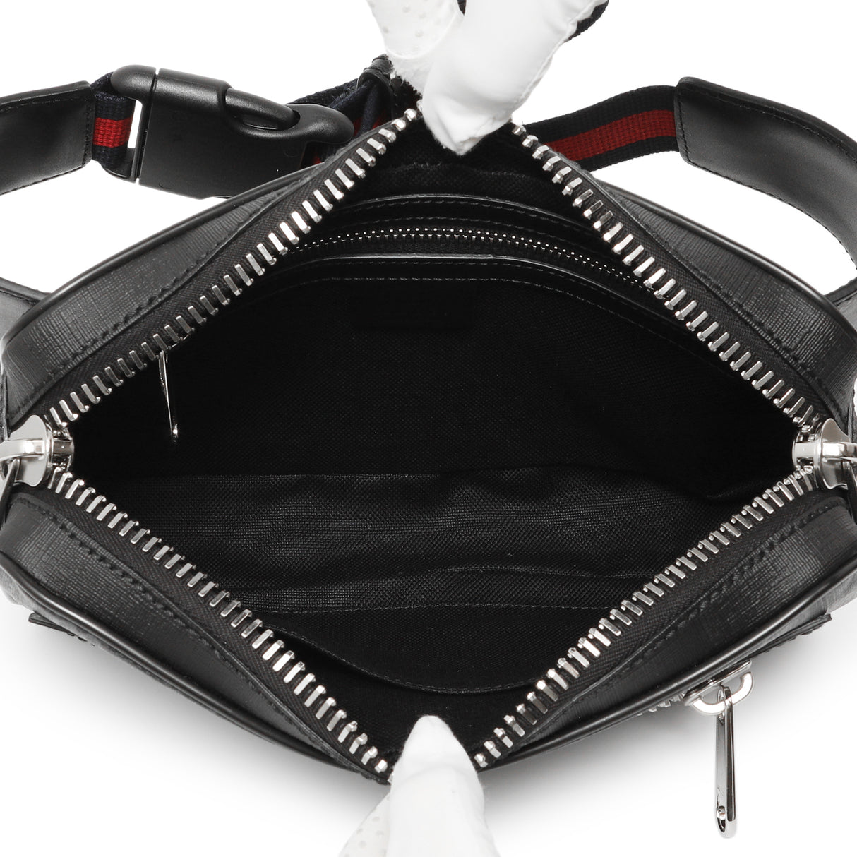 Gucci Black Soft GG Supreme Monogram Web Belt Bag Handbags Gucci