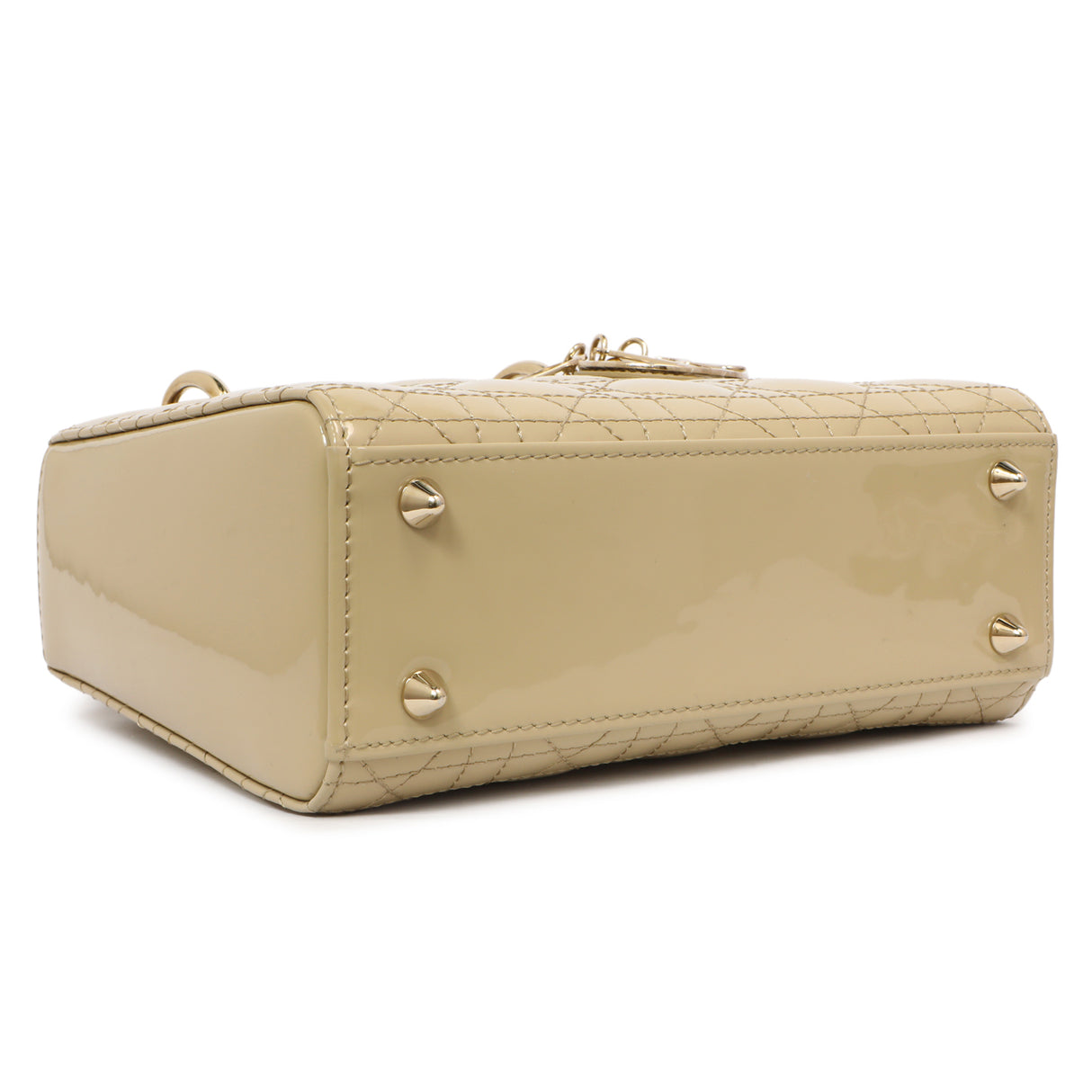Christian Dior Beige Patent Cannage Small Lady Dior Christian Dior