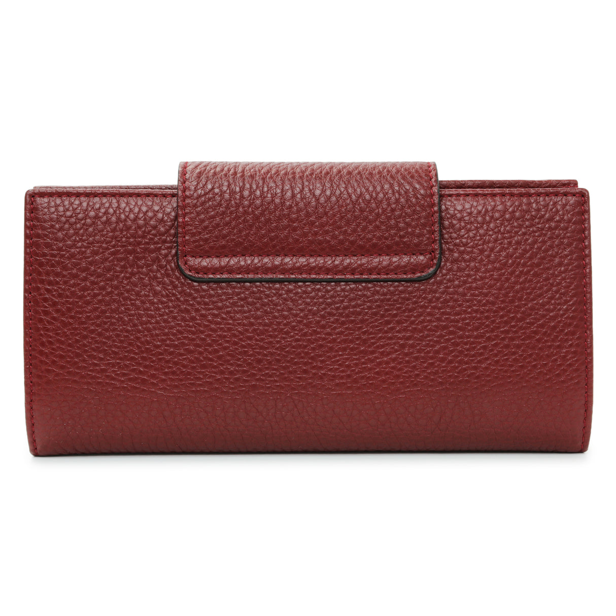 Salvatore Ferragamo Burgundy Calfskin Gancini Flap Wallet Accessories Salvatore Ferragamo