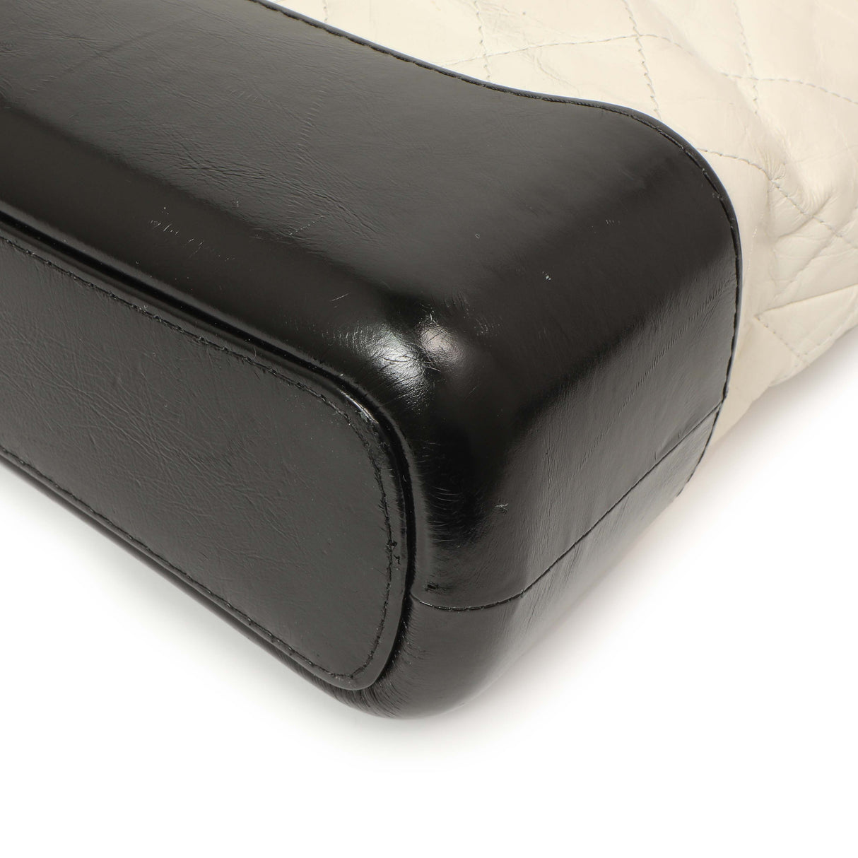 Chanel White Black Aged Calfskin Medium Gabrielle Hobo Handbags Chanel