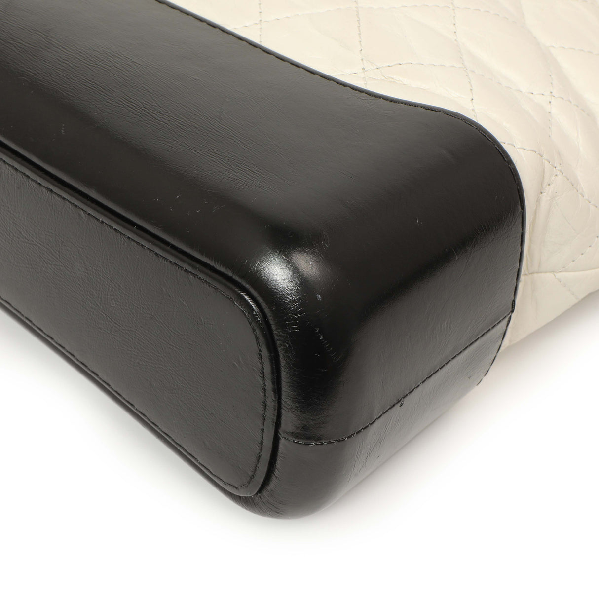 Chanel White Black Aged Calfskin Medium Gabrielle Hobo Handbags Chanel