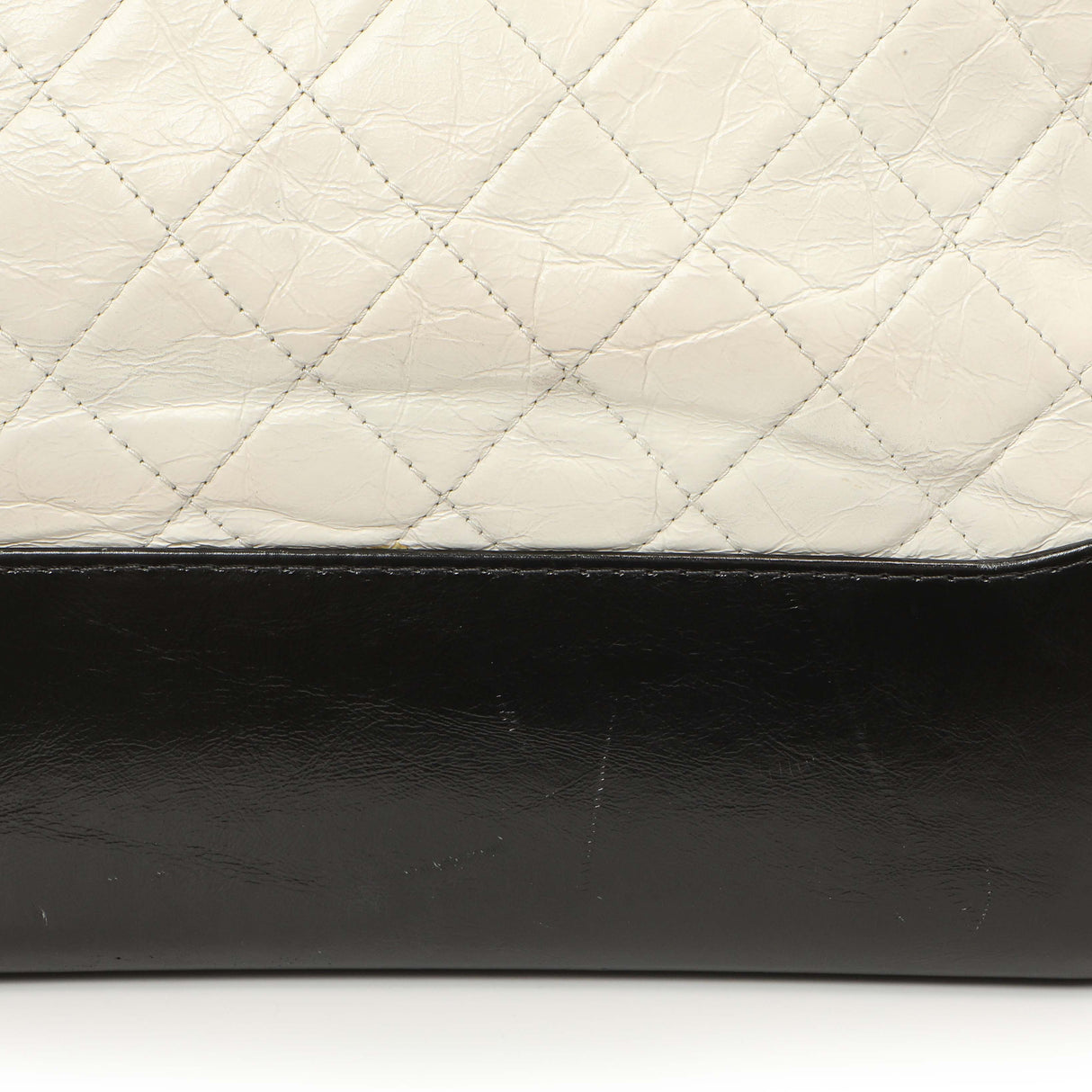 Chanel White Black Aged Calfskin Medium Gabrielle Hobo Handbags Chanel