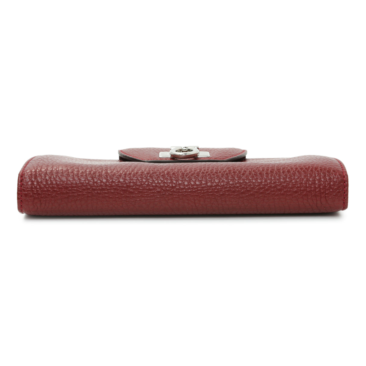 Salvatore Ferragamo Burgundy Calfskin Gancini Flap Wallet Accessories Salvatore Ferragamo