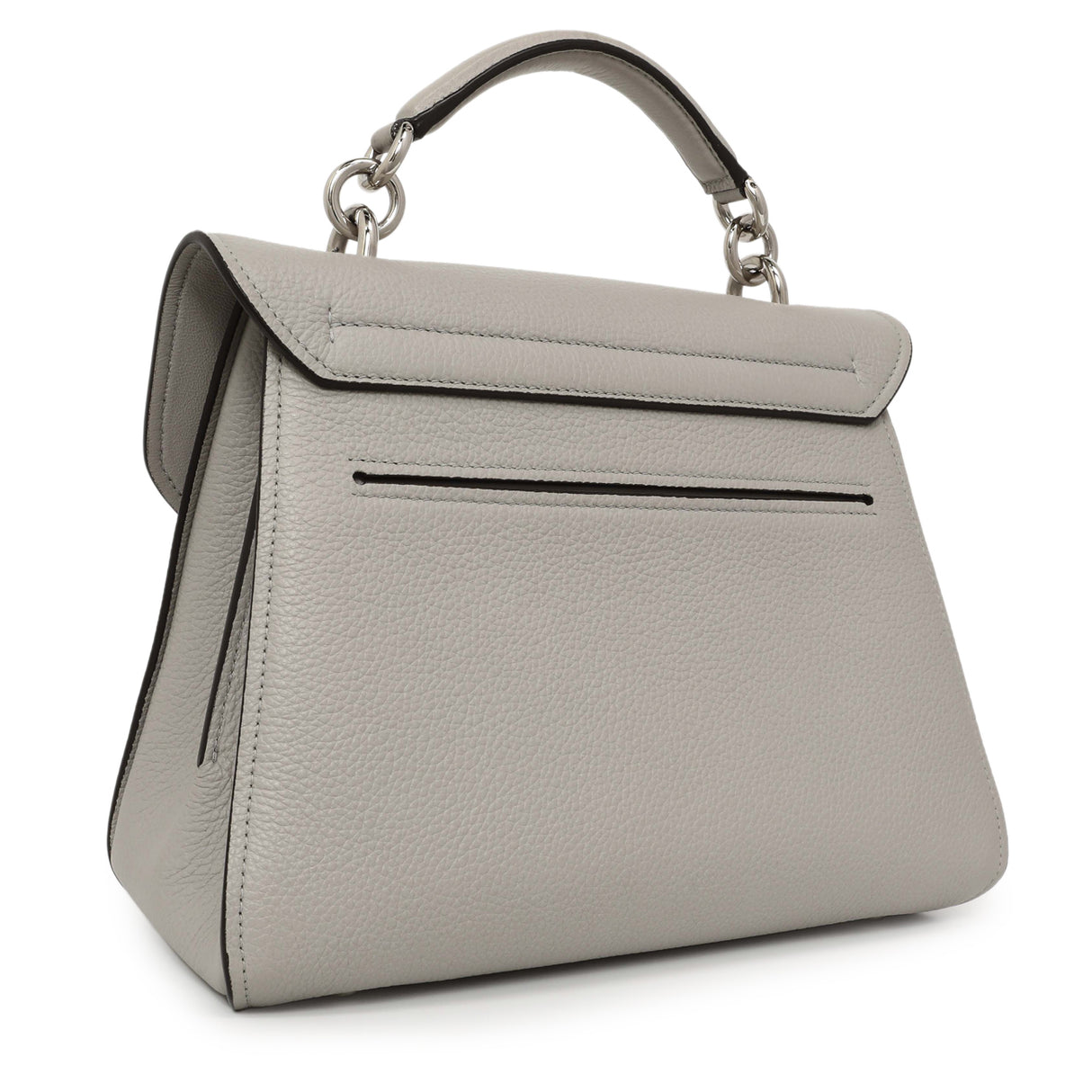 Salvatore Ferragamo Grey Calfskin Small Margot Top Handle Handbags Salvatore Ferragamo