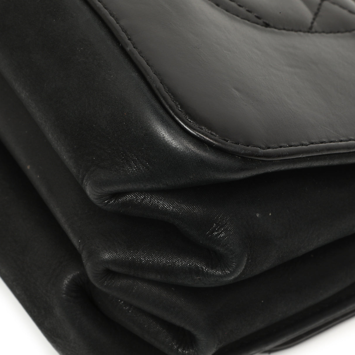 Chanel Black Calfskin Quilted Small Straight Lined Flap Handbags Chanel