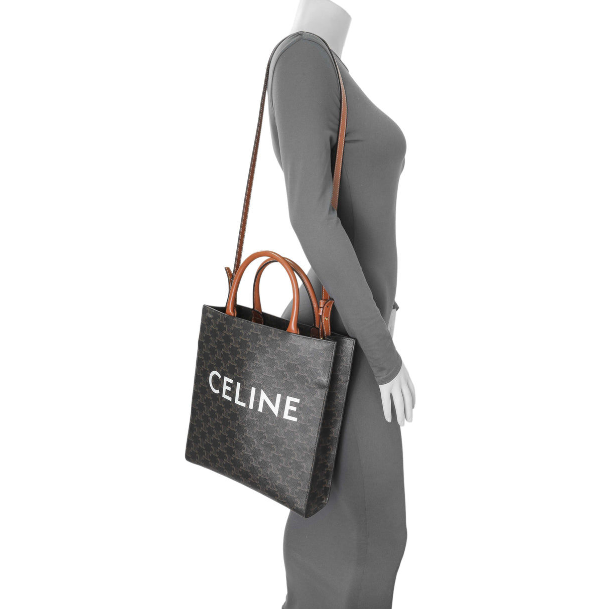Celine Triomphe Canvas Small Vertical Cabas