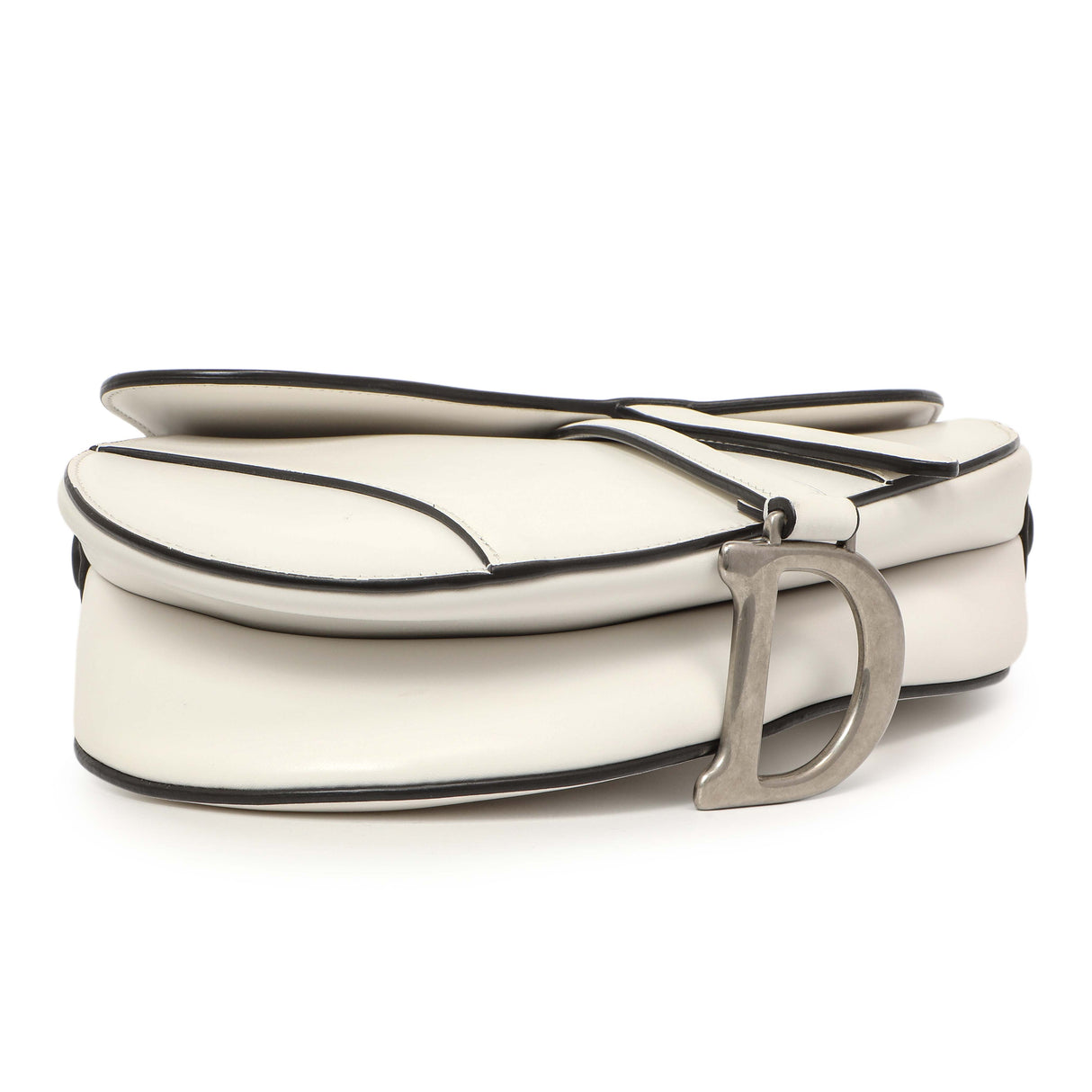 Christian Dior White Calfskin Saddle Bag Handbags Christian Dior