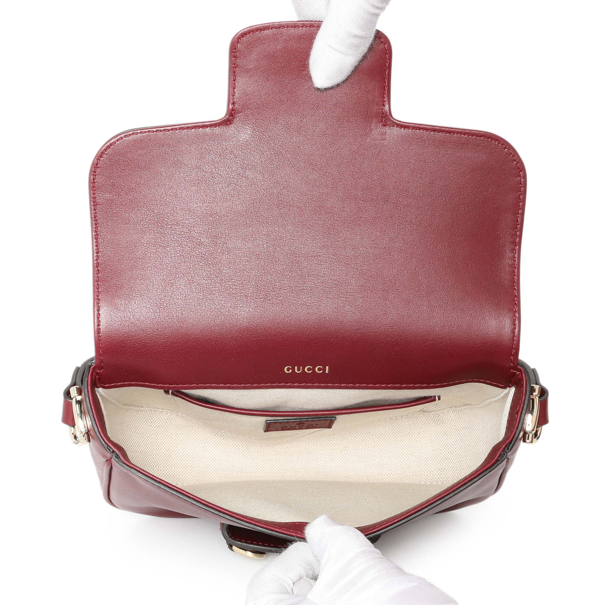 Gucci Rosso Ancora Arabella Calfskin Horsebit 1955 Shoulder Bag Handbags Gucci