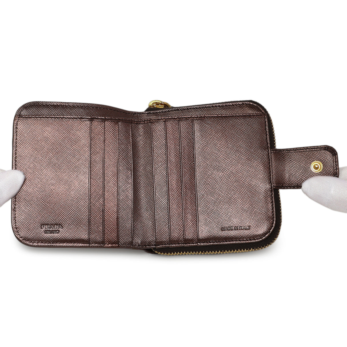 Prada Burgundy Nylon Compact Wallet Accessories Prada