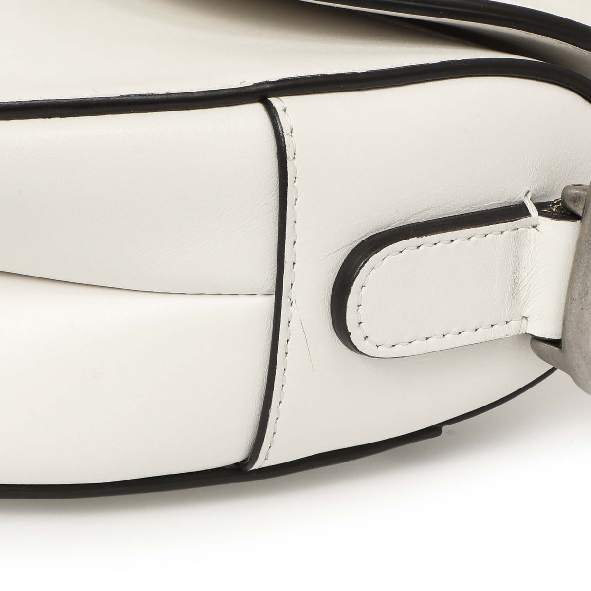 Christian Dior White Calfskin Saddle Bag Handbags Christian Dior