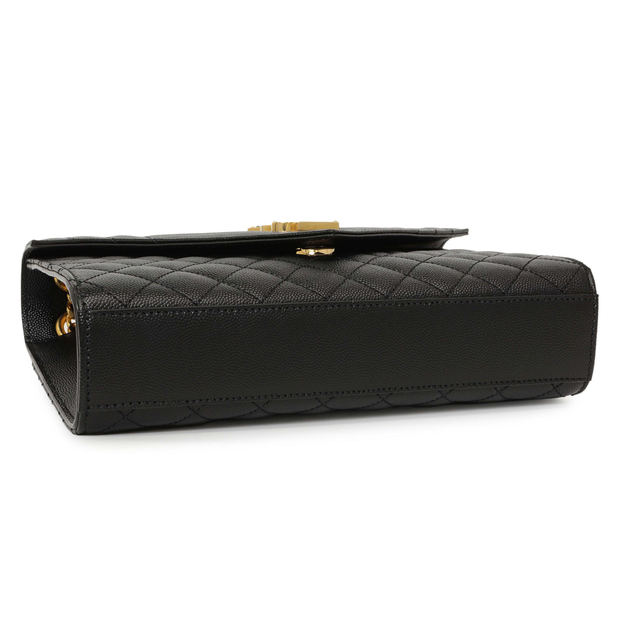 Saint Laurent Black Grain De Poudre Matelasse Chevron Medium Triquilt Monogram Satchel Handbags Saint Laurent