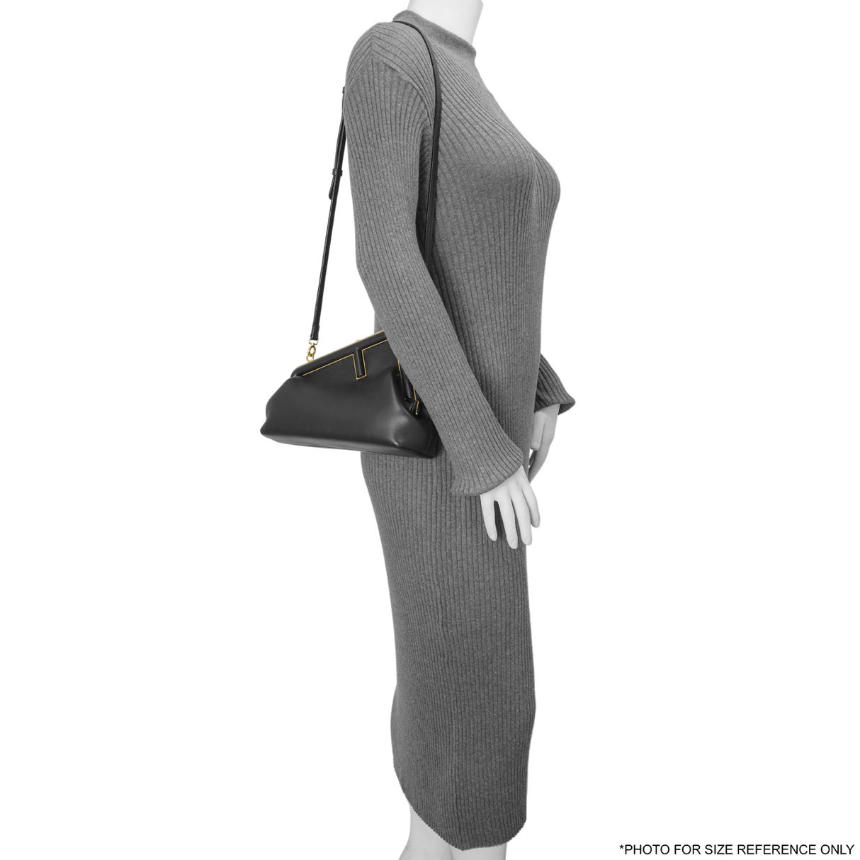 Fendi Black Shiny Nappa Small Fendi First Handbags Fendi