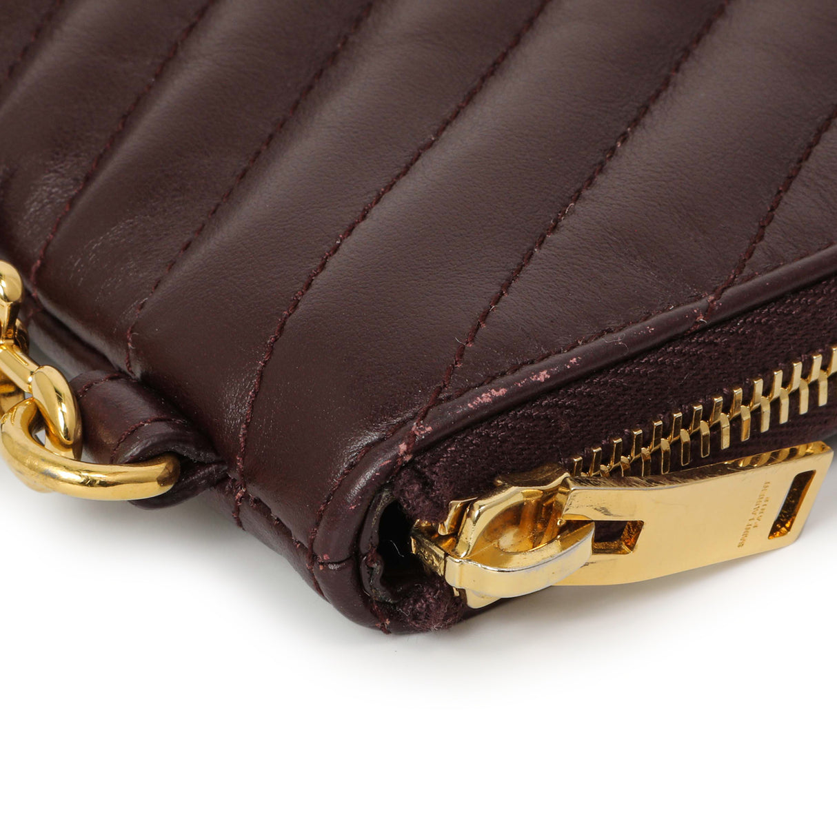 Saint Laurent Burgundy Calfskin Matelasse Chevron Monogram Document Holder Handbags Saint Laurent