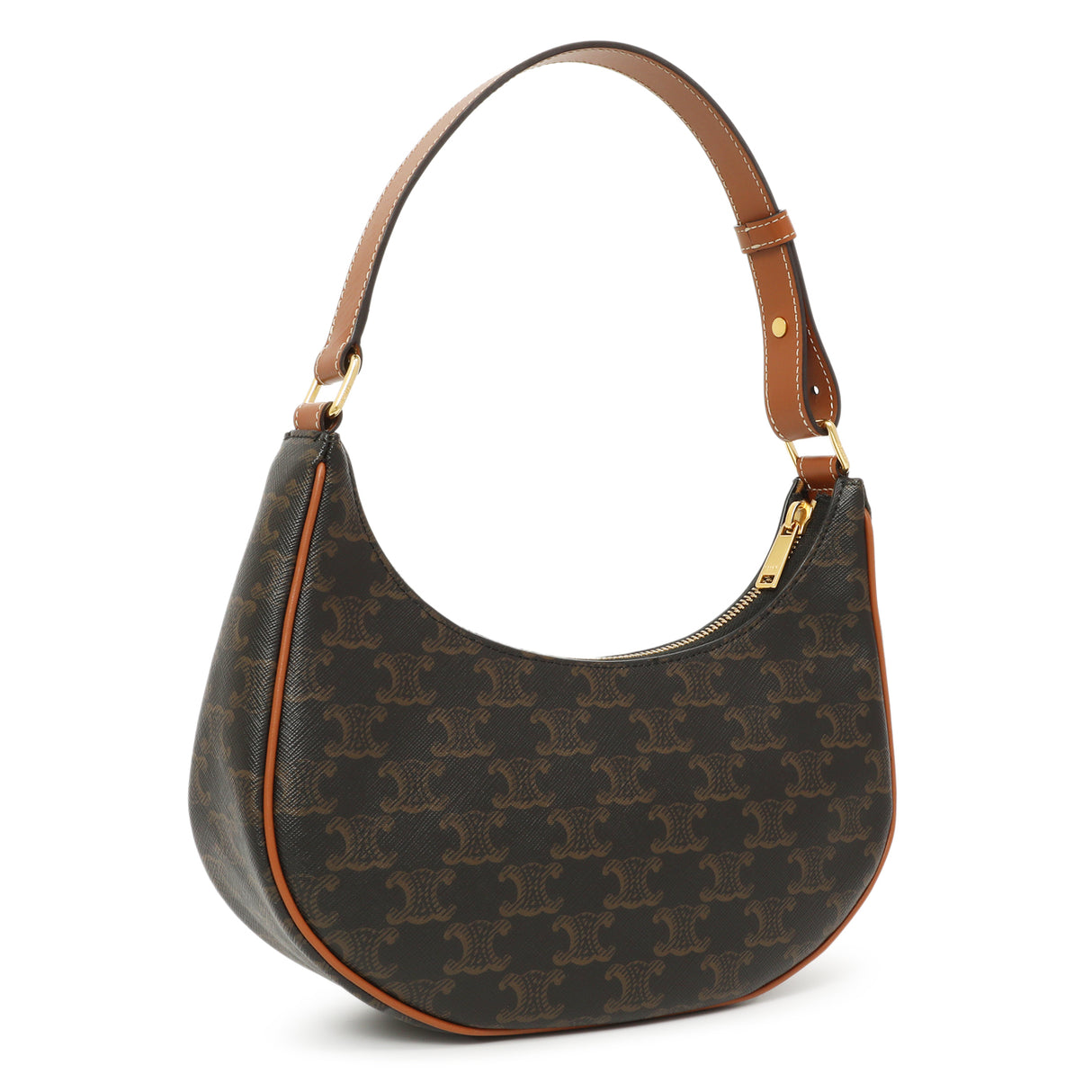 Celine Tan Triomphe Canvas Calfskin Ava Shoulder Bag Handbags Celine