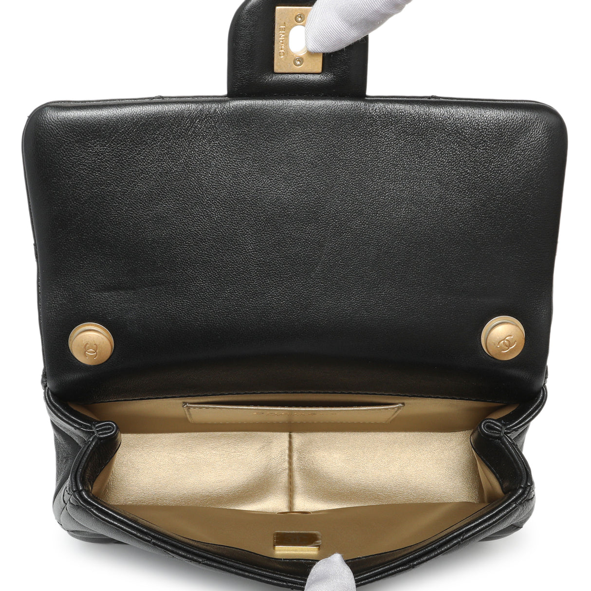 Chanel Black Quilted Lambskin Pearl Small Flap Handbags Chanel