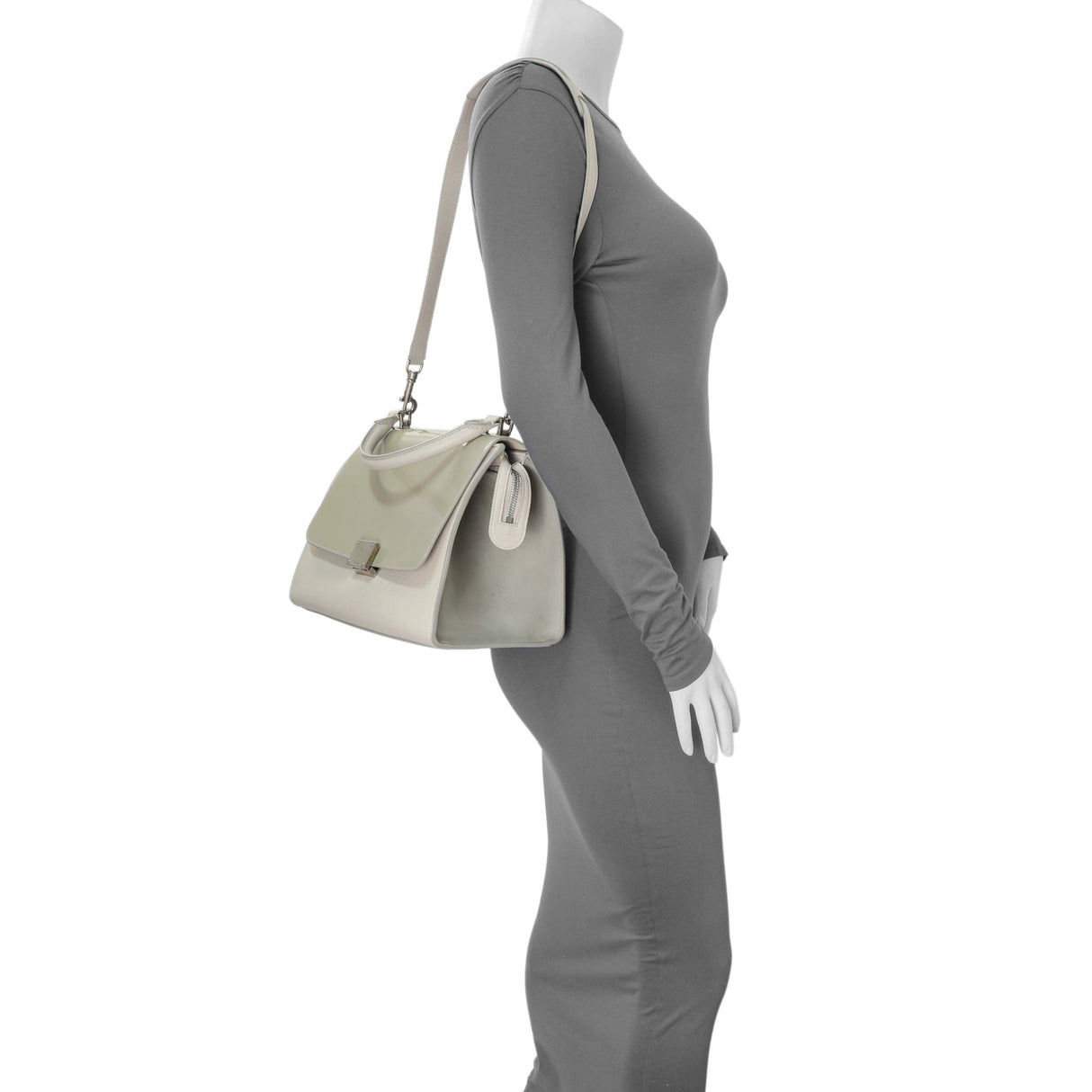 Celine Grey Spazzolato Calfskin Nubuck Small Trapeze Handbags Celine