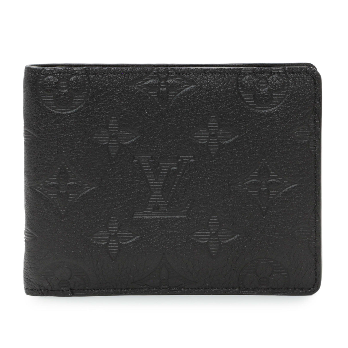 Louis Vuitton Calfskin Monogram Shadow Multiple Wallet Black Accessories Louis Vuitton