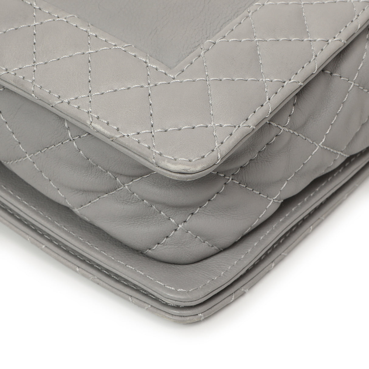 Chanel Grey Calfskin New Medium Boy Reverso Flap Handbags Chanel