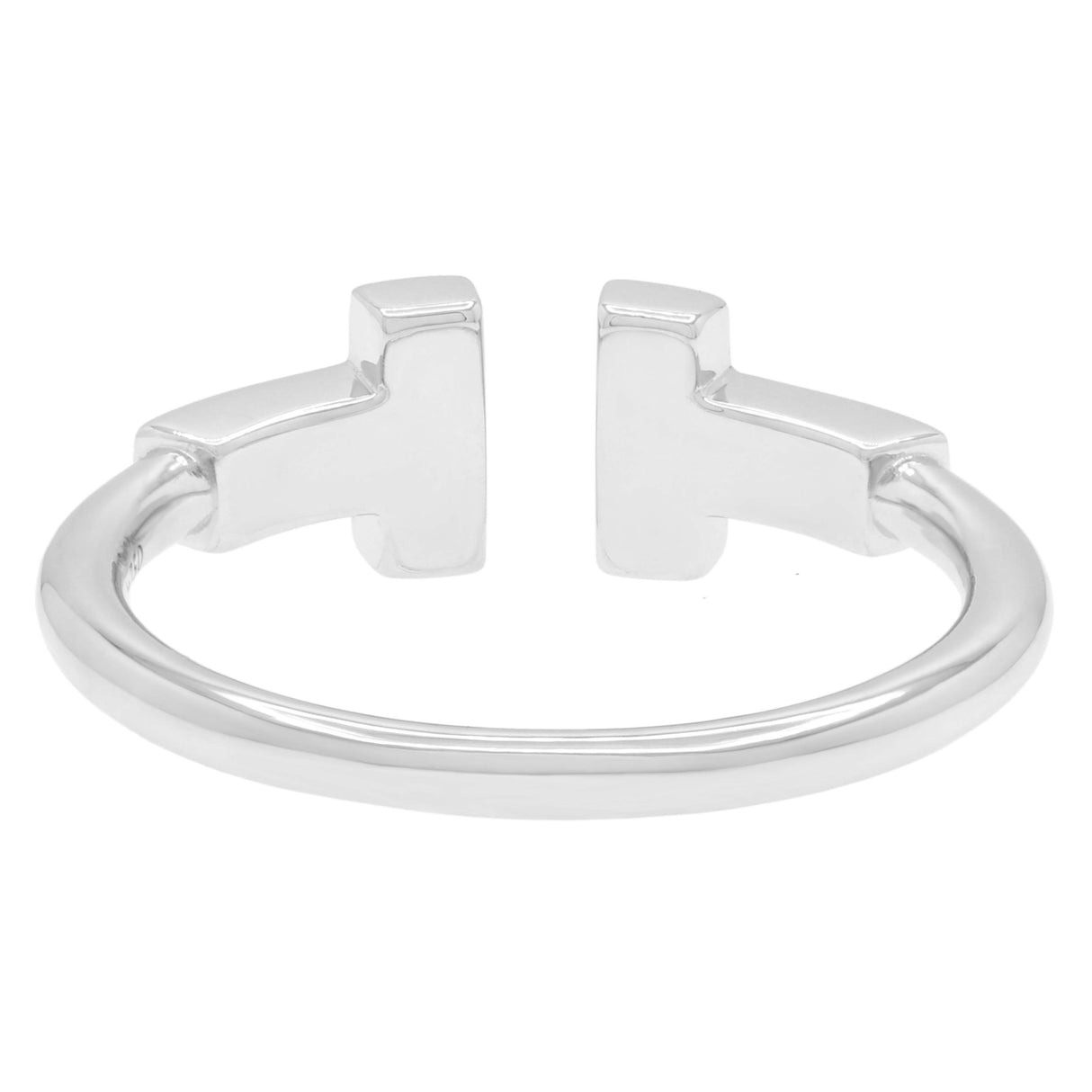 Tiffany & Co. 18K White Gold Diamond T Wire Ring Designer Jewellery Tiffany and Co