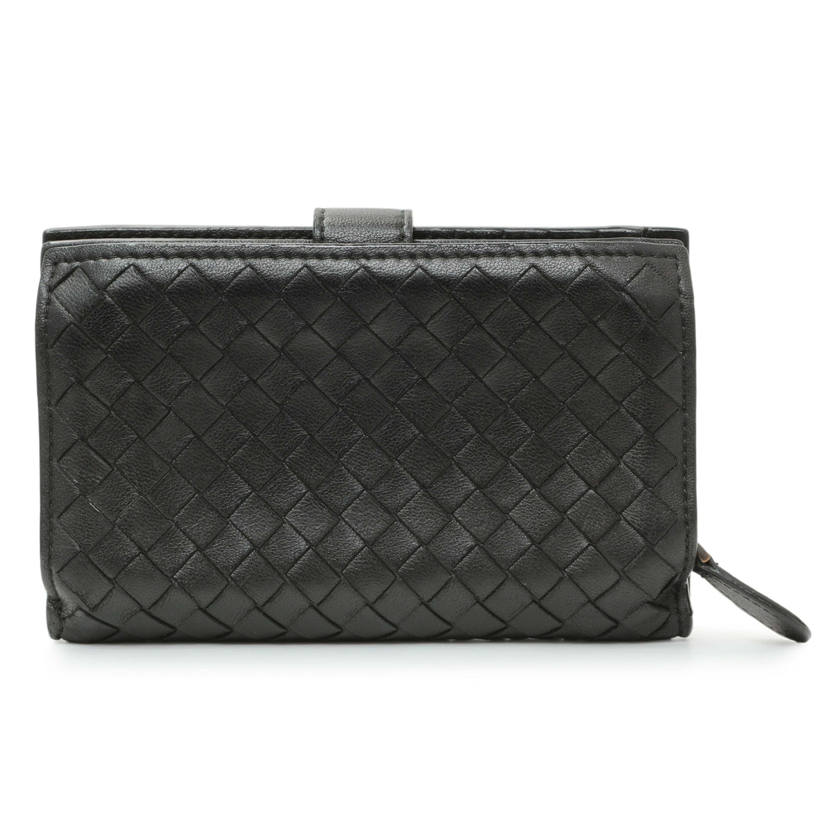 Bottega Veneta Black Intrecciato Bi-Fold Compact Wallet Accessories Bottega Veneta