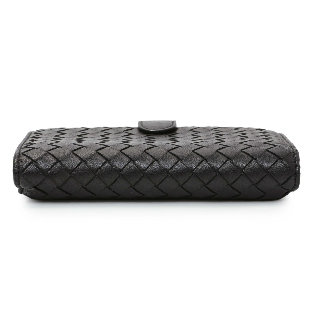 Bottega Veneta Black Intrecciato Bi-Fold Compact Wallet Accessories Bottega Veneta