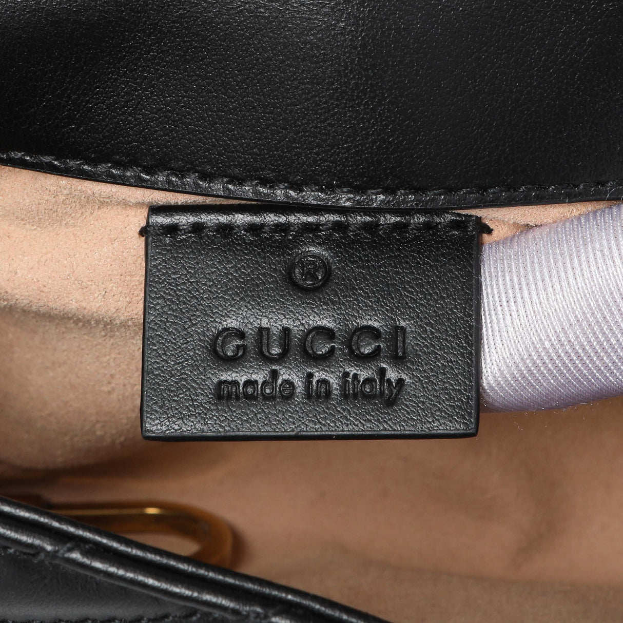 Gucci Black Calfskin Matelasse Super Mini GG Marmont Handbags Gucci