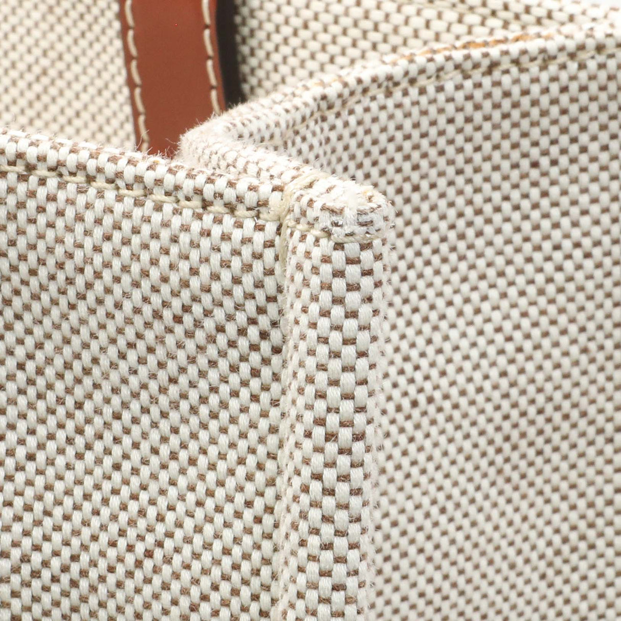 Chloe Linen Calfskin Medium Woody Ribbon Tote Handbags Chloe