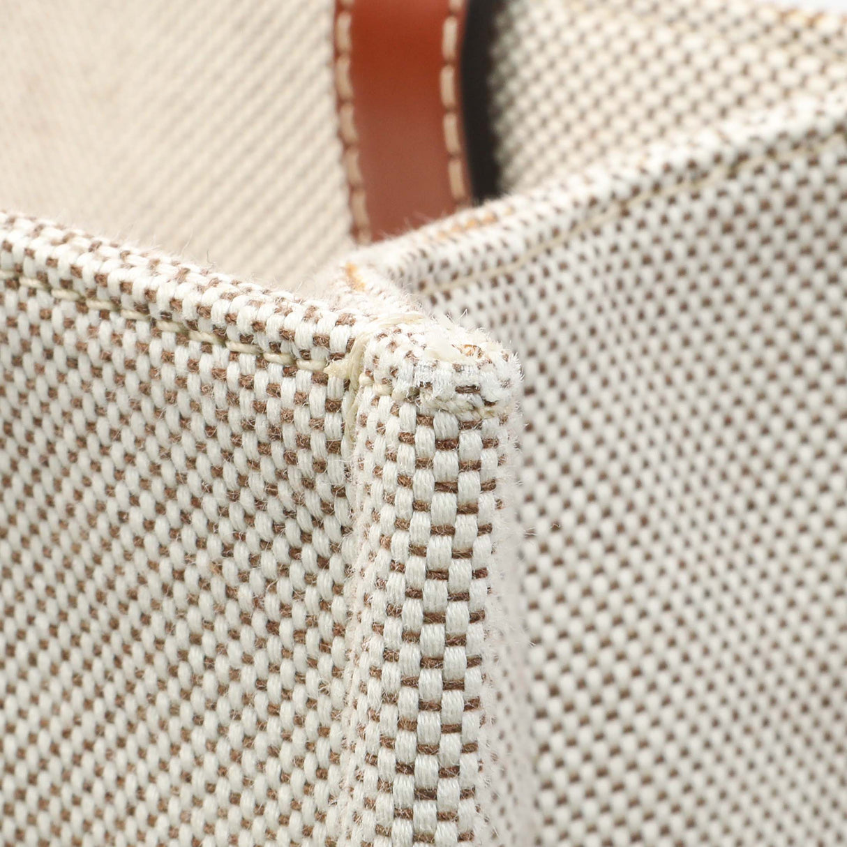 Chloe Linen Calfskin Medium Woody Ribbon Tote Handbags Chloe