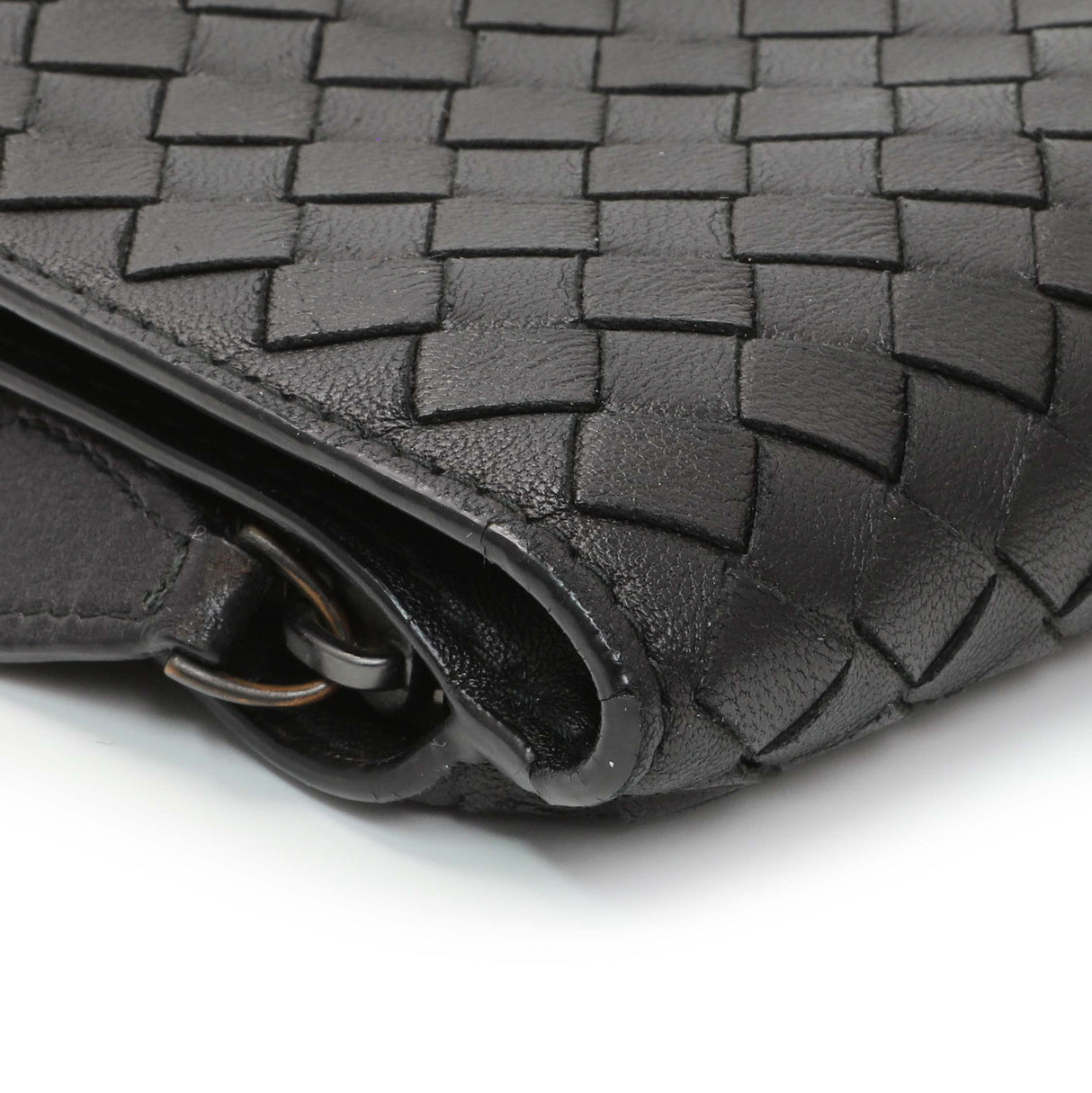 Bottega Veneta Black Intrecciato Bi-Fold Compact Wallet Accessories Bottega Veneta