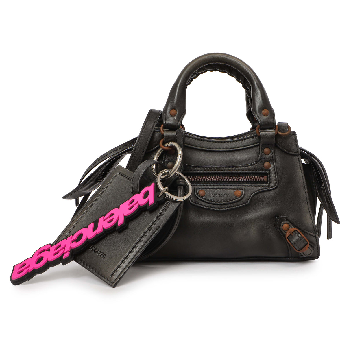 Balenciaga Black Used Calfskin Mini Neo City Handbags Balenciaga