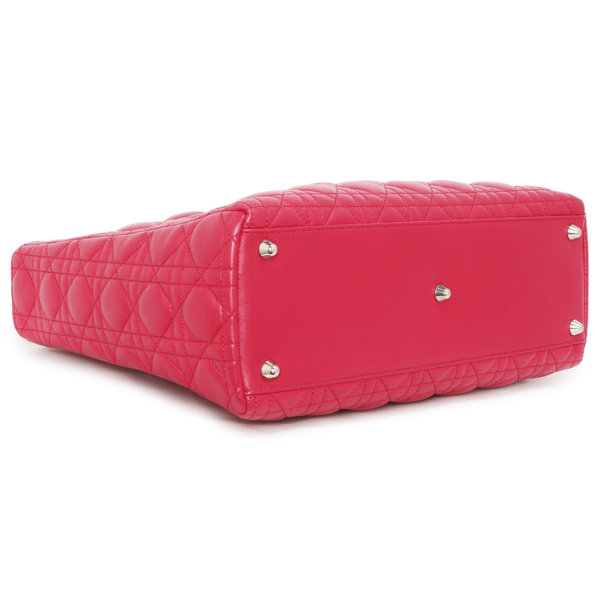 Christian Dior Fuchsia Lambskin Cannage Large Lady Dior Handbags Christian Dior