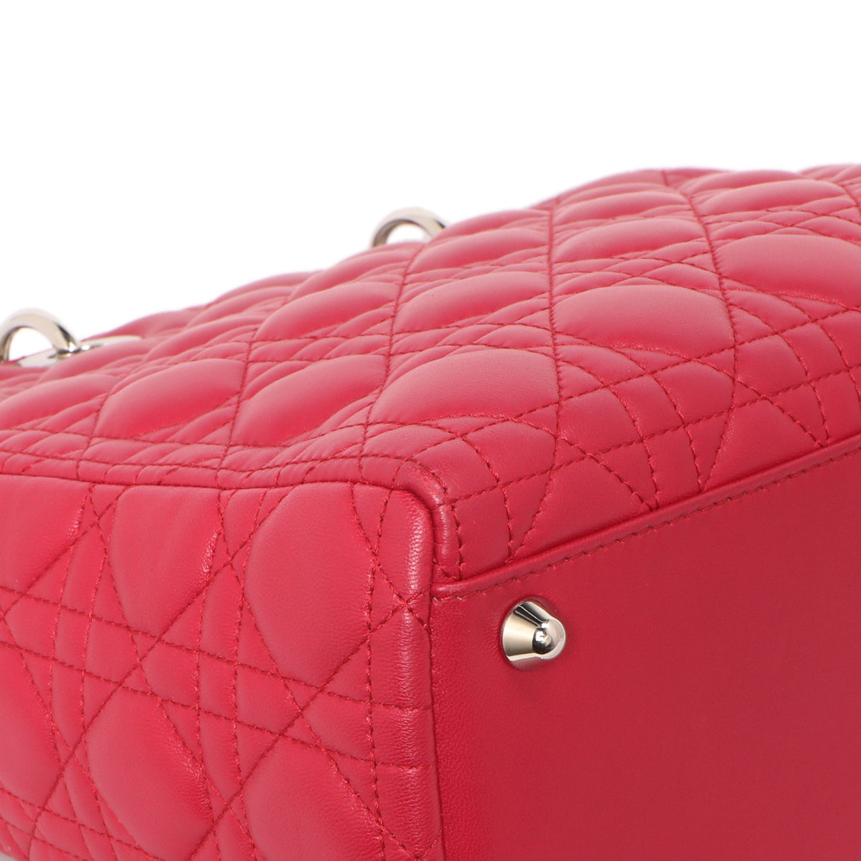 Christian Dior Fuchsia Lambskin Cannage Large Lady Dior Handbags Christian Dior