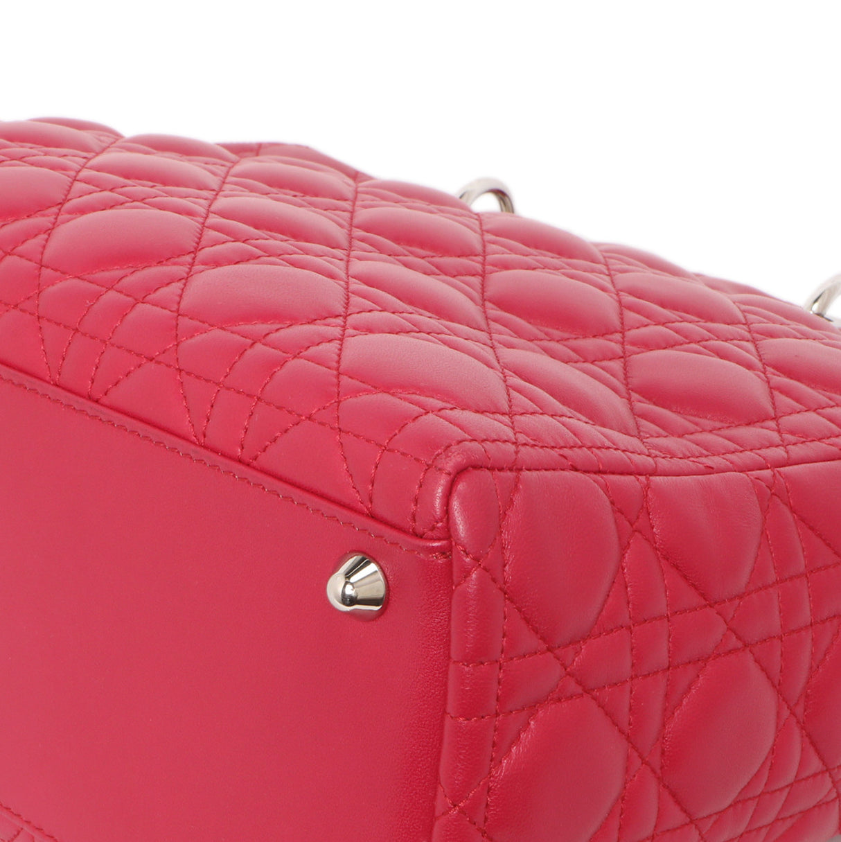 Christian Dior Fuchsia Lambskin Cannage Large Lady Dior Handbags Christian Dior
