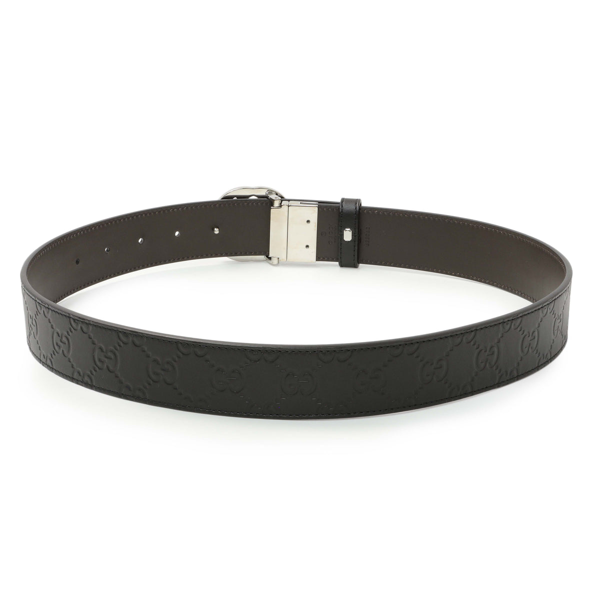 Gucci Black and Brown Calfskin Reversible Belt with Interlocking G Buckle Accessories Gucci