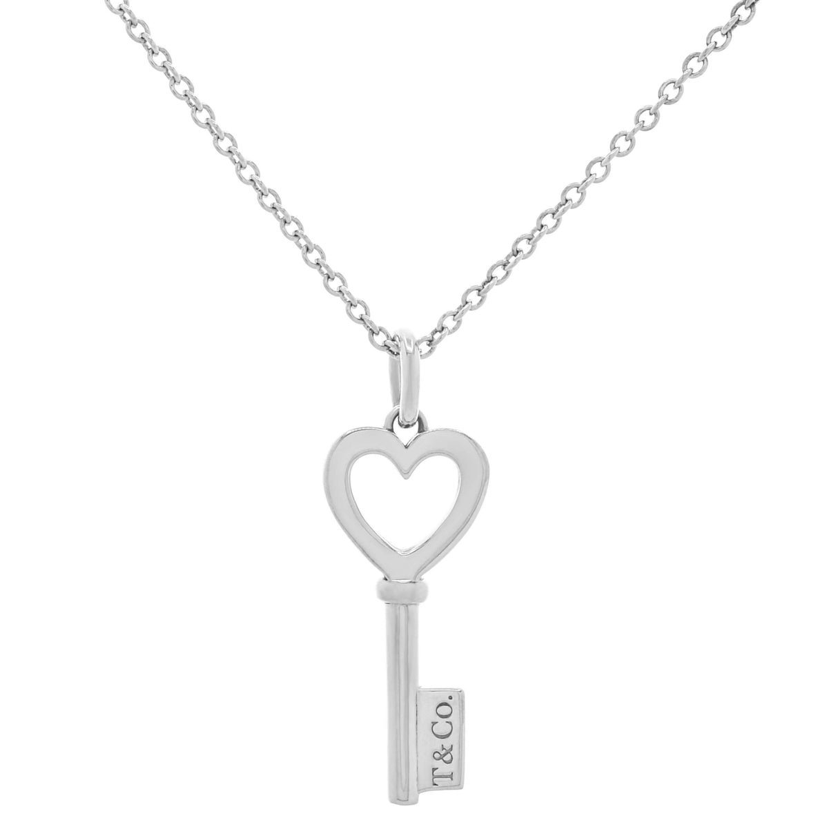 Tiffany & Co. Sterling Silver Heart Key Pendant Designer Jewellery Tiffany and Co