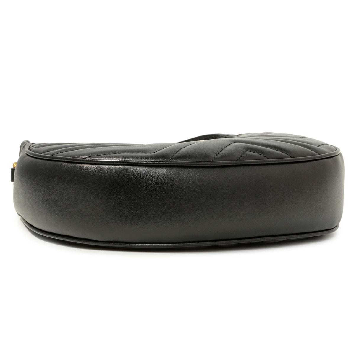 Gucci Black Calfskin Matelasse Chevron Mini GG Marmont Half Moon Hobo Handbags Gucci