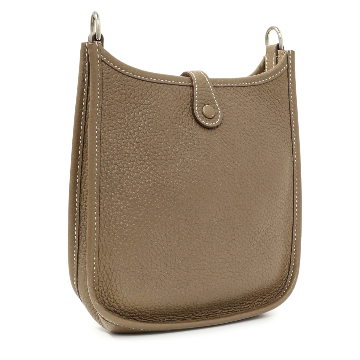 Hermes Etoupe Bleu Indigo Clemence Evelyne TPM Handbags Hermes