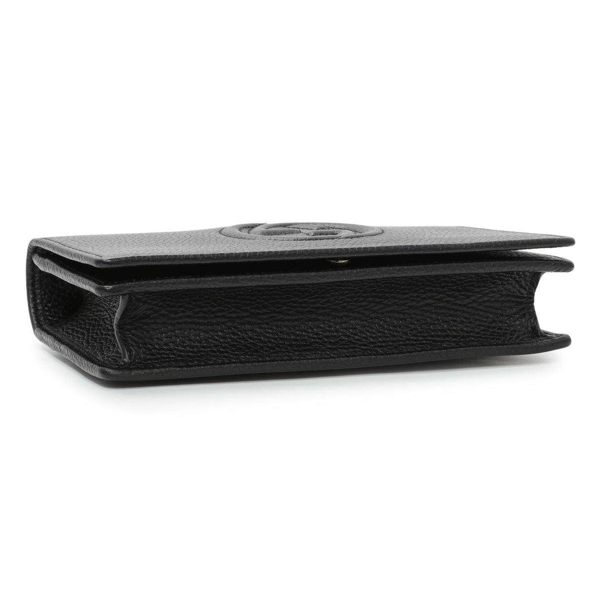 Gucci Black Pebbled Calfskin Soho Wallet on Chain Handbags Gucci