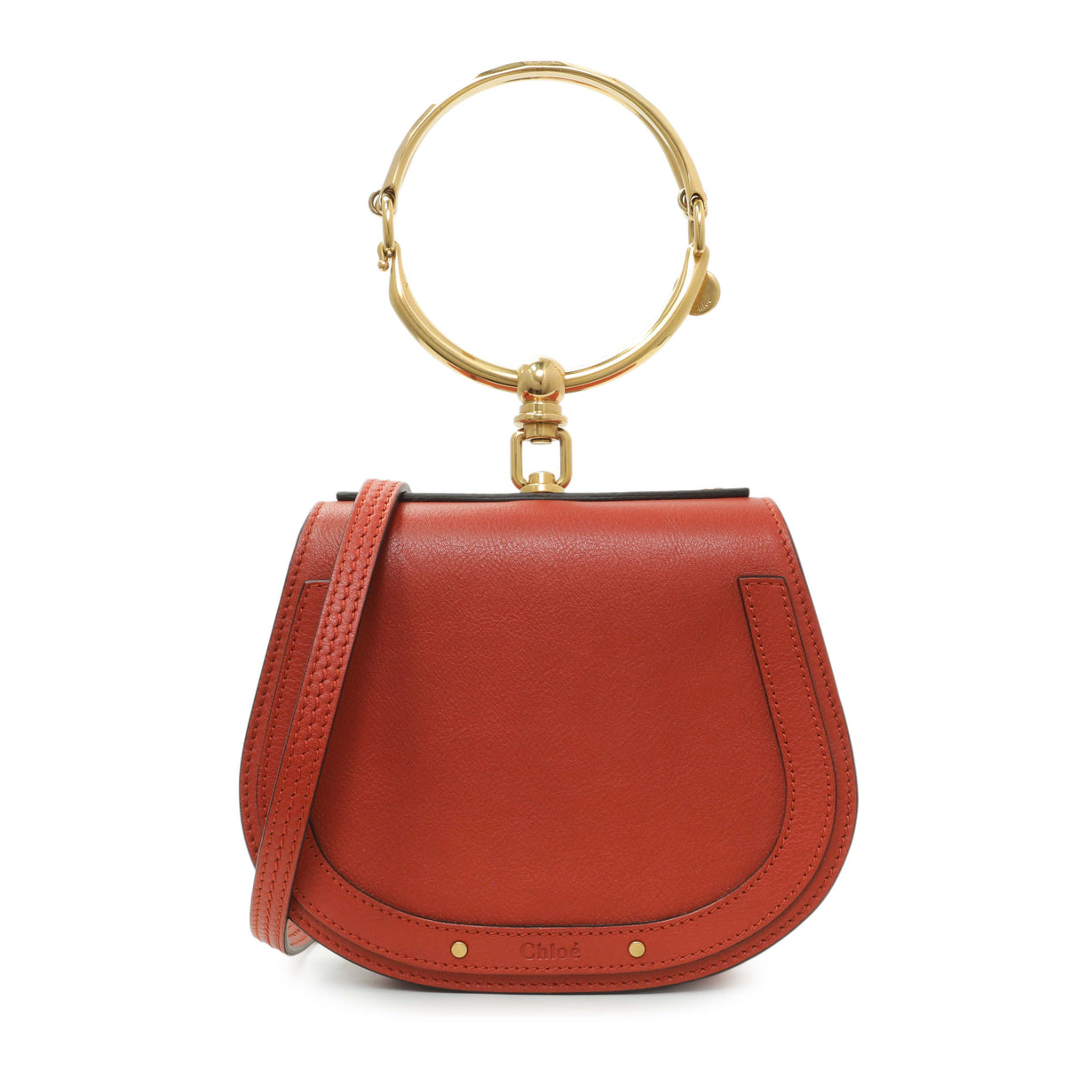 Chloe Red Calfskin Small Nile Bracelet Bag Handbags Chloe