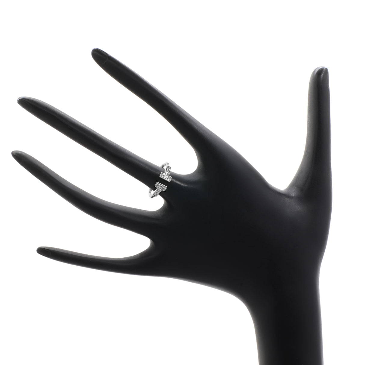 Tiffany & Co. 18K White Gold Diamond T Wire Ring Designer Jewellery Tiffany and Co