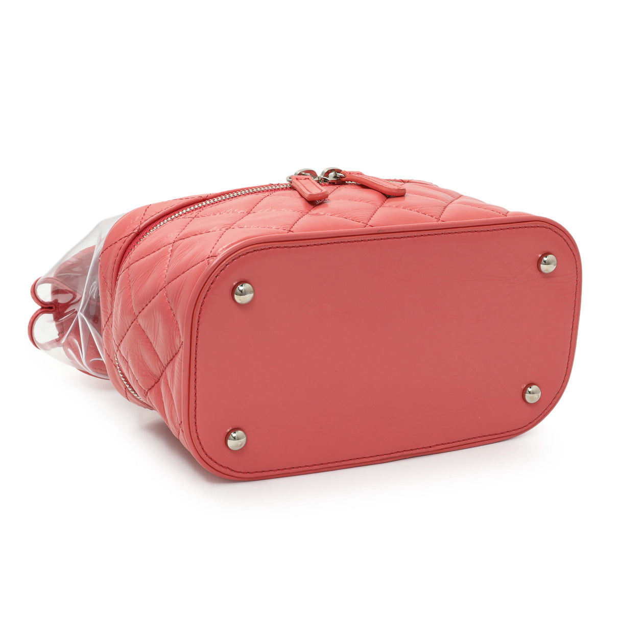 Chanel Pink Crumpled Calfskin PVC Quilted Aquarium Backpack Handbags Chanel